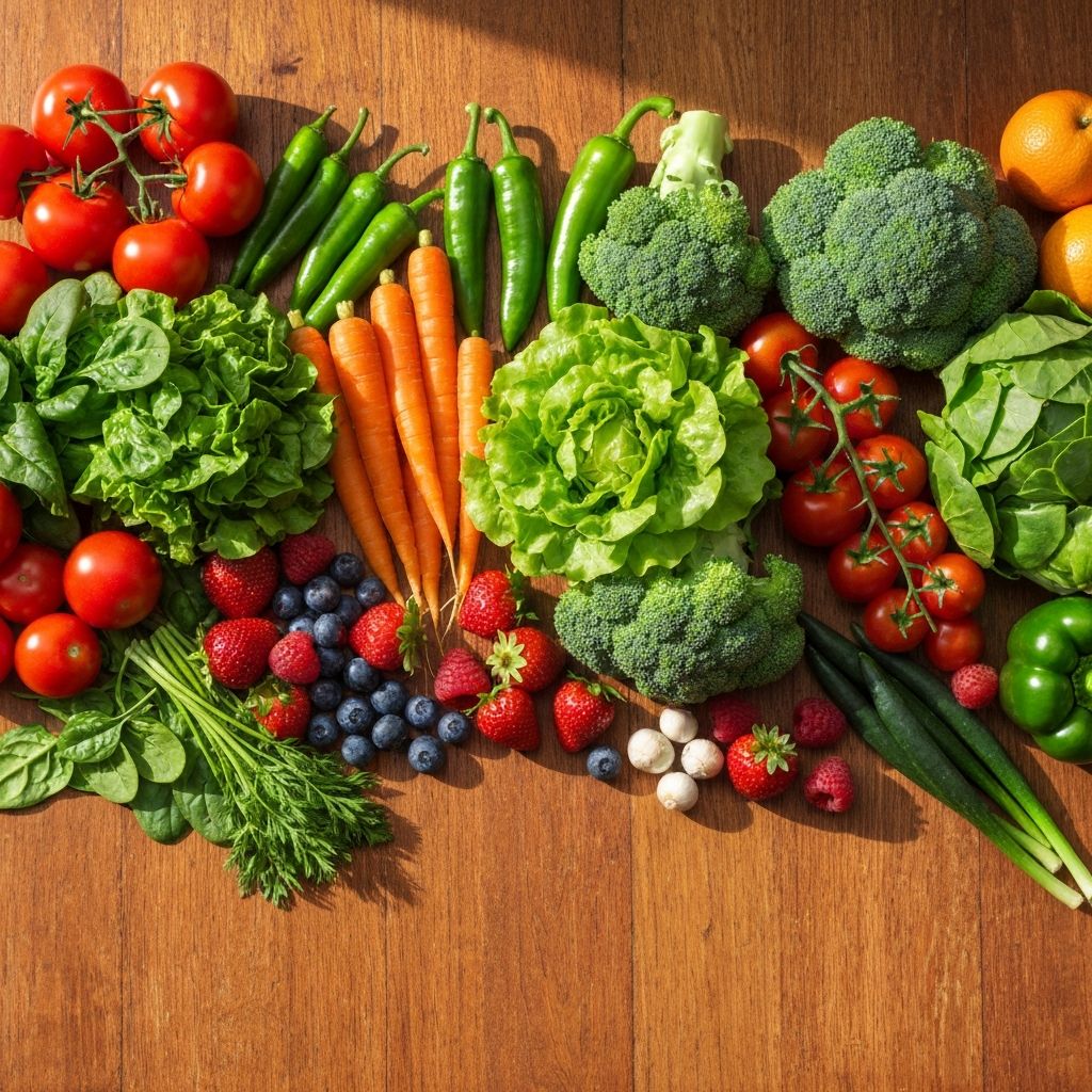 Raznolike namirnice različitih boja i vrsta